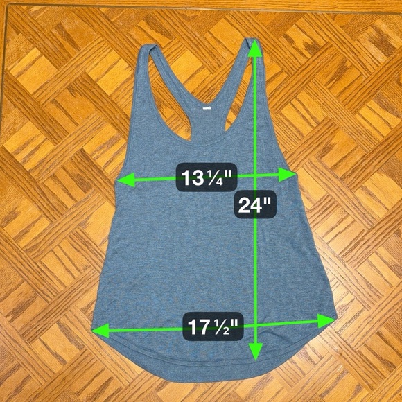 Vintage Lululemon Racerback Tank Top Heathered Blue Size 2 Retro Metal Logo - Picture 5 of 5